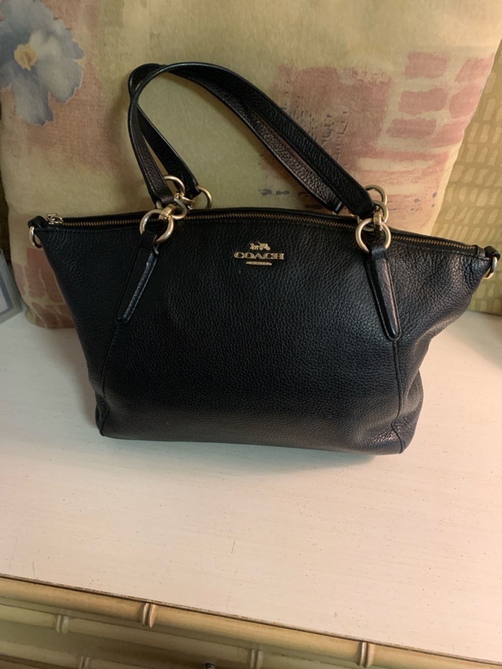Coach Kelsey Satchel Crossbody Pebbled Leather Shoulder Bag with Gold Hardware - Picture 5 of 11